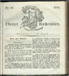 Thorner Wochenblatt 1839, Nro. 34 + Beilage, Thorner wöchentliche Zeitung