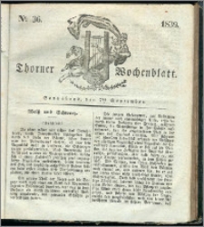 Thorner Wochenblatt 1839, Nro. 36 + Beilage, Thorner wöchentliche Zeitung