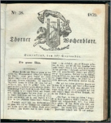 Thorner Wochenblatt 1839, Nro. 38 + Beilage, Thorner wöchentliche Zeitung