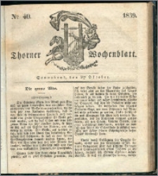 Thorner Wochenblatt 1839, Nro. 40 + Beilage, Thorner wöchentliche Zeitung