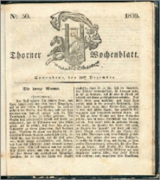 Thorner Wochenblatt 1839, Nro. 50 + Beilage, Thorner wöchentliche Zeitung