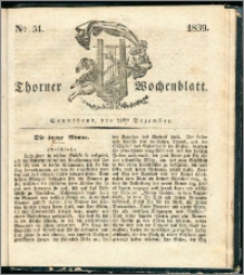 Thorner Wochenblatt 1839, Nro. 51 + Beilage, Thorner wöchentliche Zeitung