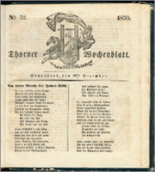 Thorner Wochenblatt 1839, Nro. 52 + Beilage, Thorner wöchentliche Zeitung