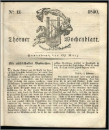 Thorner Wochenblatt 1840, Nro. 11 + Beilage, Thorner wöchentliche Zeitung