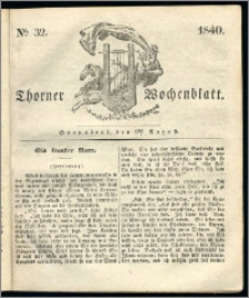 Thorner Wochenblatt 1840, Nro. 32 + Beilage, Zweite Beilage, Thorner wöchentliche Zeitung