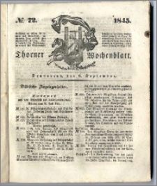 Thorner Wochenblatt 1845, No. 72 + Beilage, Thorner wöchentliche Beitung