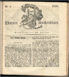 Thorner Wochenblatt 1842, No. 5 + Beilage, Thorner wöchentliche Zeitung