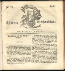 Thorner Wochenblatt 1842, No. 29 + Beilage, Thorner wöchentliche Zeitung