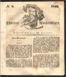 Thorner Wochenblatt 1843, No. 8 + Beilage