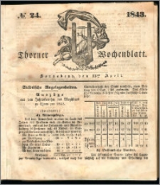 Thorner Wochenblatt 1843, No. 24 + Beilage, Thorner wöchentliche Beitung