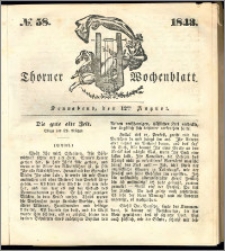 Thorner Wochenblatt 1843, No. 58 + Beilage, Thorner wöchentliche Beitung