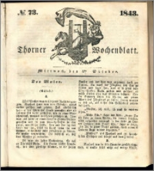 Thorner Wochenblatt 1843, No. 73 + Beilage