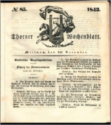 Thorner Wochenblatt 1843, No. 85 + Beilage