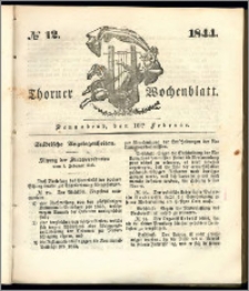 Thorner Wochenblatt 1844, No. 12 + Beilage, Thorner wöchentliche Beitung