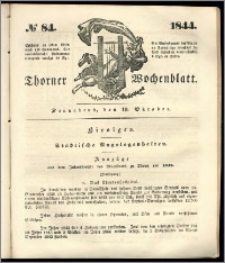 Thorner Wochenblatt 1844, No. 84 + Beilage, Thorner wöchentliche Beitung