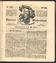 Thorner Wochenblatt 1846, No. 43 + Beilage, Zweite Beilage