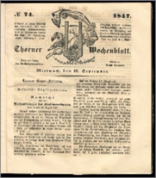 Thorner Wochenblatt 1847, No. 74 + Beilage