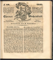 Thorner Wochenblatt 1847, No. 89 + Beilage