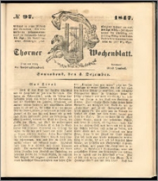 Thorner Wochenblatt 1847, No. 97 + Beilage