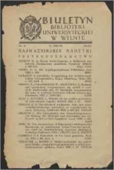Biuletyn Biblioteki Uniwersyteckiej w Wilnie 1935/1936 nr 5