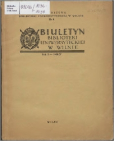 Biuletyn Biblioteki Uniwersyteckiej w Wilnie 1936/1937 nr 1