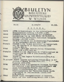 Biuletyn Biblioteki Uniwersyteckiej w Wilnie 1936/1937 nr 11
