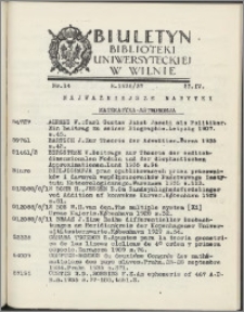 Biuletyn Biblioteki Uniwersyteckiej w Wilnie 1936/1937 nr 14