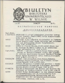Biuletyn Biblioteki Uniwersyteckiej w Wilnie 1936/1937 nr 17