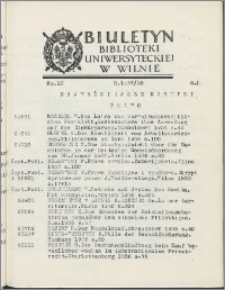 Biuletyn Biblioteki Uniwersyteckiej w Wilnie 1937/1938 nr 12