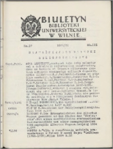 Biuletyn Biblioteki Uniwersyteckiej w Wilnie 1937/1938 nr 17