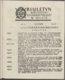 Biuletyn Biblioteki Uniwersyteckiej w Wilnie 1938/1939 nr 4