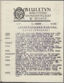 Biuletyn Biblioteki Uniwersyteckiej w Wilnie 1938/1939 nr 7