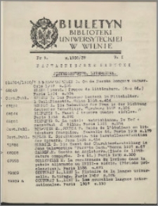 Biuletyn Biblioteki Uniwersyteckiej w Wilnie 1938/1939 nr 9
