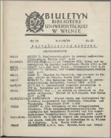 Biuletyn Biblioteki Uniwersyteckiej w Wilnie 1938/1939 nr 15
