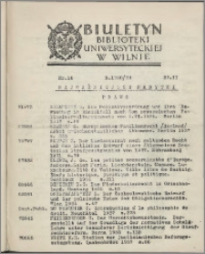 Biuletyn Biblioteki Uniwersyteckiej w Wilnie 1938/1939 nr 16