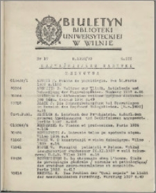 Biuletyn Biblioteki Uniwersyteckiej w Wilnie 1938/1939 nr 17
