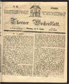 Thorner Wochenblatt 1849, No. 4 + Beilage