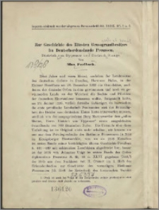 Zur Geschichte des ältesten Grossgrundbesitzes im Deutschordenslande Preussen : Dietrich von Dypenow und Dietrich Stange