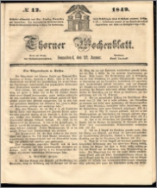 Thorner Wochenblatt 1849, No. 12 + Beilage