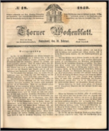 Thorner Wochenblatt 1849, No. 18 + Beilage
