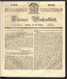 Thorner Wochenblatt 1849, No. 22
