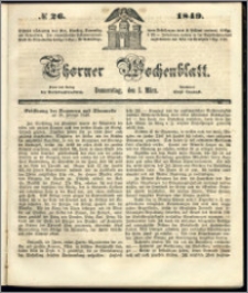 Thorner Wochenblatt 1849, No. 26 + Beilage