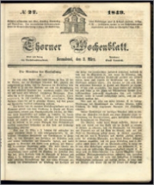 Thorner Wochenblatt 1849, No. 27 + Beilage