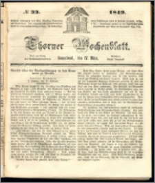 Thorner Wochenblatt 1849, No. 33 + Beilage