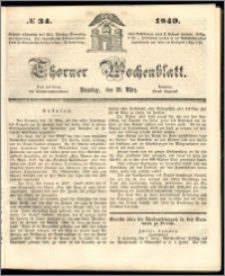 Thorner Wochenblatt 1849, No. 34 + Beilage