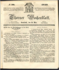 Thorner Wochenblatt 1849, No. 36 + Beilage