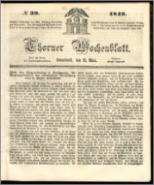 Thorner Wochenblatt 1849, No. 39 + Beilage