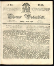 Thorner Wochenblatt 1849, No. 45 + Beilage