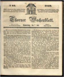 Thorner Wochenblatt 1849, No. 64 + Beilage