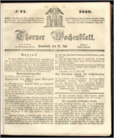 Thorner Wochenblatt 1849, No. 71 + Beilage
